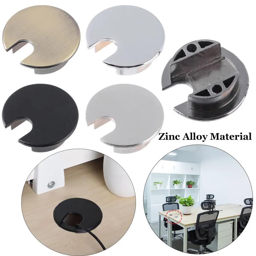 New Zinc Alloy Office Desk Wire Hole Cover Desk Desktop Table Top Grommet Cable Tidy Hole Cover Outlet Port Cable Fa